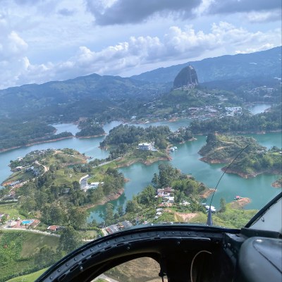 Fly in a helicopter